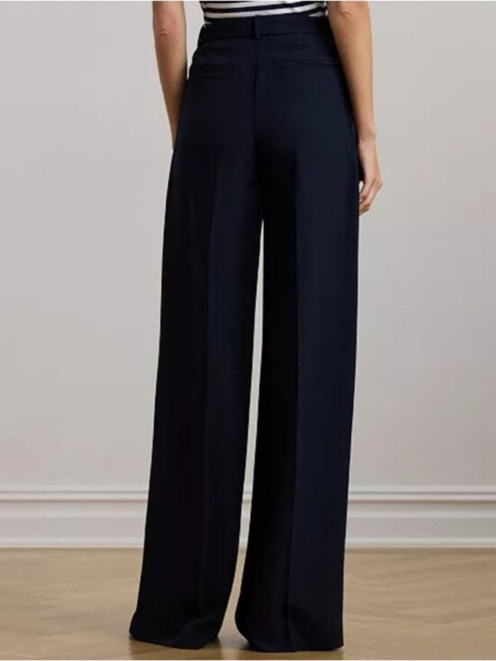 Lauren Ralph Lauren Black Label Double-Faced Georgette Wide-Leg Pant New Size 14 - Picture 7 of 13